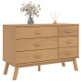 vidaXL Brown Solid Pine Wood Drawer Armoire - OLDEN