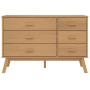 vidaXL Brown Solid Pine Wood Drawer Armoire - OLDEN
