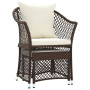 vidaXL 2-piece garden lounge set with cushions Brown Poly Rattan