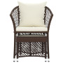 vidaXL 2-piece garden lounge set with cushions Brown Poly Rattan