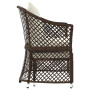 vidaXL 2-piece garden lounge set with cushions Brown Poly Rattan