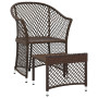 vidaXL 2-piece garden lounge set with cushions Brown Poly Rattan