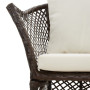 vidaXL 2-piece garden lounge set with cushions Brown Poly Rattan