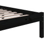 Cadre de lit noir en bois massif vidaXL - 160x200 cm : élégance et qualité assurées!