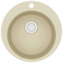 "Évier de Cuisine en Granit Rond Beige - Seul Lavabo Durable | vidaXL"
