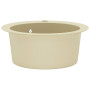 "Évier de Cuisine en Granit Rond Beige - Seul Lavabo Durable | vidaXL"