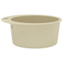 "Évier de Cuisine en Granit Rond Beige - Seul Lavabo Durable | vidaXL"