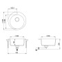 vidaXL Beige Granite Kitchen Sink - Single Round Basin