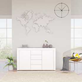 "Magnifique Buffet Blanc Brillant vidaXL - 120x36x69 cm | Bois d'Ingénierie de Qualité"