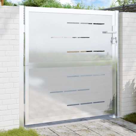 Portail en acier inoxydable vidaXL - 100x100 cm : qualité et modernité assurées