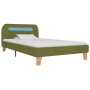 vidaXL Fabric Bed Frame with LED Lights without Mattress - 90x200 cm - Green