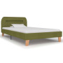 vidaXL Fabric Bed Frame with LED Lights without Mattress - 90x200 cm - Green