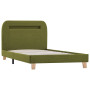 Cadre de lit avec LED sans matelas en tissu vidaXL - 90x200 cm - Vert