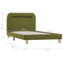 vidaXL Fabric Bed Frame with LED Lights without Mattress - 90x200 cm - Green