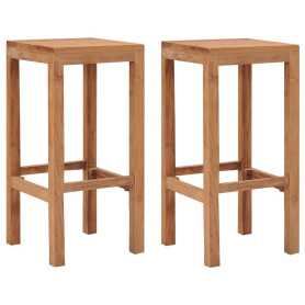"vidaXL Lot de 2 Tabourets de Bar en Bois de Teck Massif | Élégance & Durabilité pour Votre Intérieur"