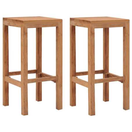 Tabourets de bar lot de 2 bois de teck massif vidaXL