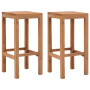 Tabourets de bar lot de 2 bois de teck massif vidaXL