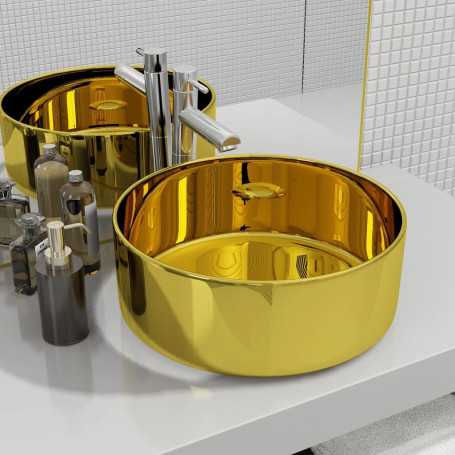 "Achetez Lavabo en Céramique Doré 40 x 15 cm - vidaXL | Élégance et Style pour Votre Salle de Bain"
