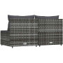 "Canapés Centraux de Jardin en Résine Tressée Gris - Ensemble 2 Pièces avec Coussins | vidaXL"