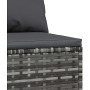 "Canapés Centraux de Jardin en Résine Tressée Gris - Ensemble 2 Pièces avec Coussins | vidaXL"