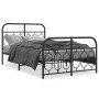 Cadre de lit métal sans matelas avec pied de lit vidaXL -120x190cm - Noir