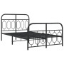 Cadre de lit métal sans matelas avec pied de lit vidaXL -120x190cm - Noir
