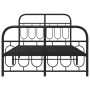 Cadre de lit métal sans matelas avec pied de lit vidaXL -120x190cm - Noir