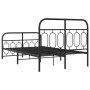 Cadre de lit métal sans matelas avec pied de lit vidaXL -120x190cm - Noir
