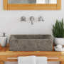 "Magnifique Lavabo en Marbre Gris Brillant - vidaXL 45x30x12 cm - Élégance et Qualité"