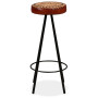 vidaXL Bar Stools Set of 2 Genuine Leather