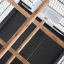 vidaXL Bird Cage with Roof Steel Black - 66 x 66 x 155 cm