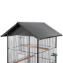 vidaXL Bird Cage with Roof Steel Black - 66 x 66 x 155 cm