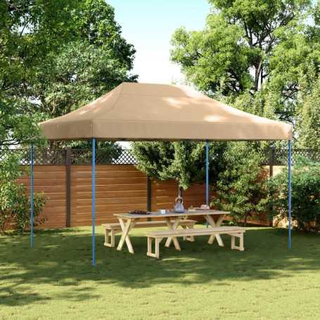 Tente de Réception Pliable Beige vidaXL - 410x279x315 cm | Abri Escamotable de Qualité pour Événements Extérieurs
