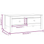 vidaXL Black Solid Pine Wood Coffee Table - 100x50x40 cm