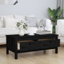 vidaXL Black Solid Pine Wood Coffee Table - 100x50x40 cm
