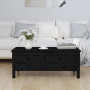 vidaXL Black Solid Pine Wood Coffee Table - 100x50x40 cm