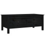 vidaXL Black Solid Pine Wood Coffee Table - 100x50x40 cm