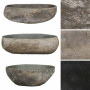 vidaXL Oval River Stone Washbasin - (45-53)x(34-41) cm