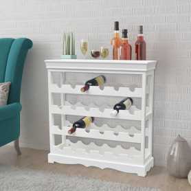 "vidaXL Casier à Bouteilles Abreu Blanc - Rangement Élégant et Fonctionnel pour Votre Collection de Vins"