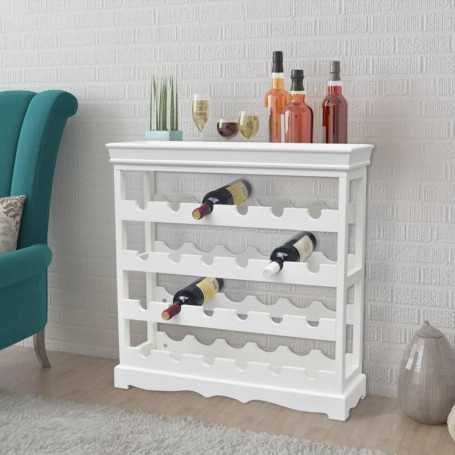 "vidaXL Casier à Bouteilles Abreu Blanc - Rangement Élégant et Fonctionnel pour Votre Collection de Vins"