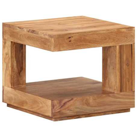 "Table Basse Bois d'Acacia Massif 45x45x40 cm - Élégance Naturelle par vidaXL"