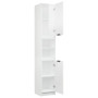 "vidaXL Armoire de Salle de Bain Blanc Brillant 32x34x188,5 cm - Design Élégant et Fonctionnel"