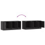 vidaXL Black Steel TV Cabinet - 99x39x44 cm