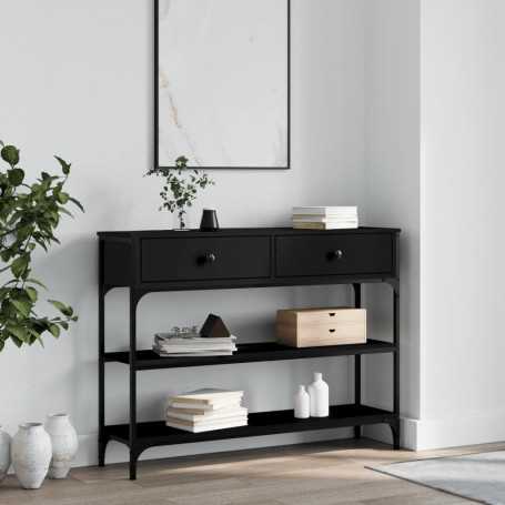 Table console bois d'ingénierie vidaXL- 100x25x75 cm Noir