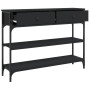 Table console bois d'ingénierie vidaXL- 100x25x75 cm Noir