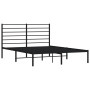 Cadre de lit métal sans matelas avec tête de lit vidaXL - 140x190cm Noir