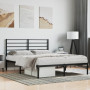 Cadre de lit métal sans matelas avec tête de lit vidaXL - 140x190cm Noir
