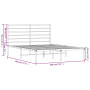Cadre de lit métal sans matelas avec tête de lit vidaXL - 140x190cm Noir