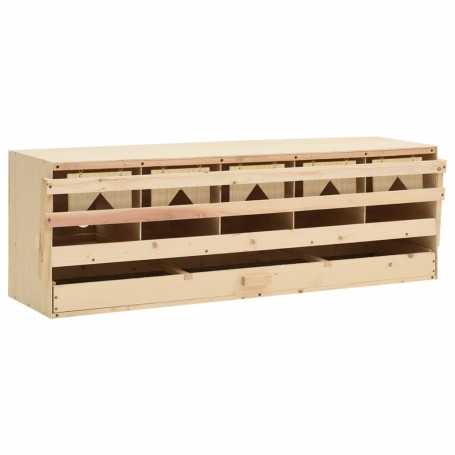 vidaXL Solid Pine Wood 5-Compartment Nesting Box 117x33x38 cm