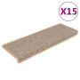 "Tapis d'escalier autocollants vidaXL - Lot de 15, 65x21x4 cm, Beige clair | Sécurité et Élégance pour Vos Escaliers"